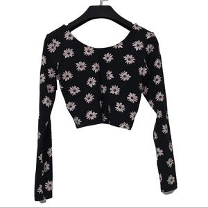 American Apparel | Floral Long Sleeve Crop Top